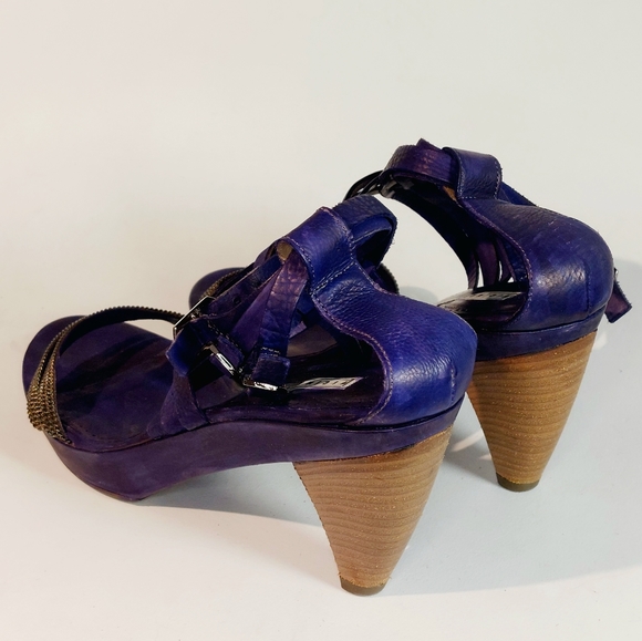 Vic Matié multi ankle strap mid-heel sandals, EU40, wide fit, EUC custom dyed - Picture 8 of 12